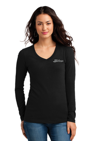 Women's Long Sleeves V-Neck Junior Sizes